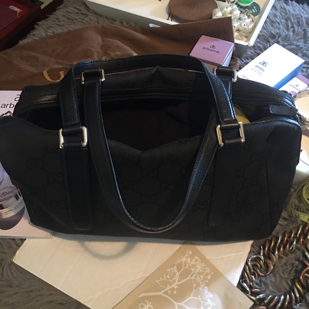 Guc Gucci black signature tote